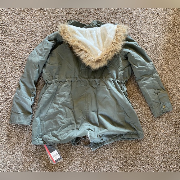 Large YOKI olive green Sherpa lined winter jacket - Picture 2 of 6